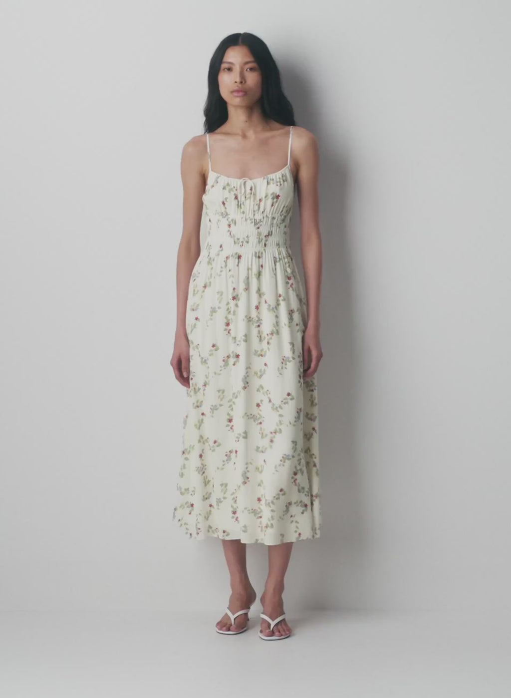 Floral Halter Neck Midi Dress